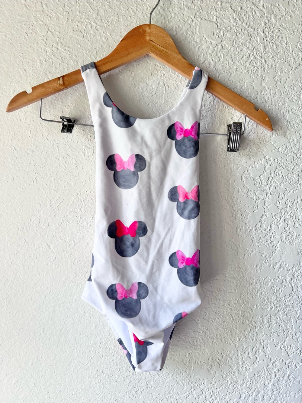 Ellory Kate Minnie Mouse Watercolor Bow Swimsuit Sz 7/8